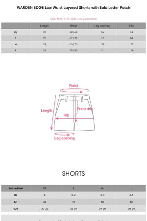 WARDEN EDGE Low Waist Layered Shorts with Bold Letter Patch