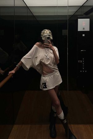 WARDEN EDGE Low Waist Layered Shorts with Bold Letter Patch