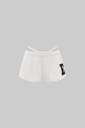 WARDEN EDGE Low Waist Layered Shorts with Bold Letter Patch
