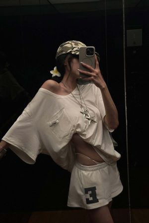 WARDEN EDGE Low Waist Layered Shorts with Bold Letter Patch