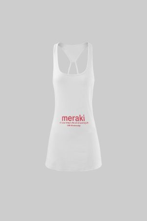 WARDEN EDGE Meraki Racerback Tank Top with Minimalist Letter Print