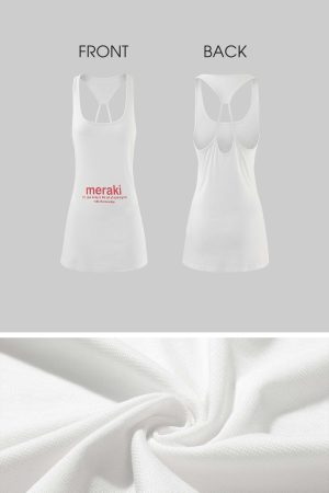 WARDEN EDGE Meraki Racerback Tank Top with Minimalist Letter Print