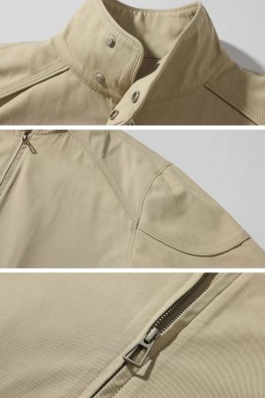 WARDEN EDGE Minimal Zip Jacket with Structured Collar