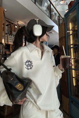 WARDEN EDGE Minimalist Ribbed Knit Lounge Set with Logo Embroidery