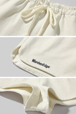 WARDEN EDGE Minimalist Ribbed Knit Lounge Set with Logo Embroidery