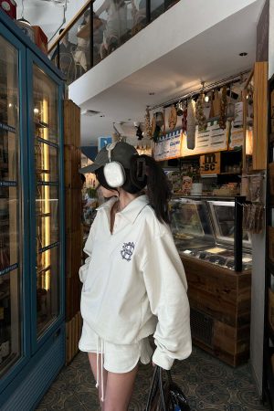 WARDEN EDGE Minimalist Ribbed Knit Lounge Set with Logo Embroidery