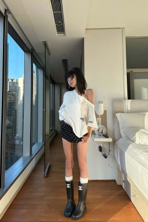 WARDEN EDGE Mixed Dot Print Drawstring Shorts with Graphic Cut