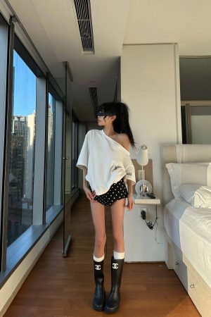 WARDEN EDGE Mixed Dot Print Drawstring Shorts with Graphic Cut