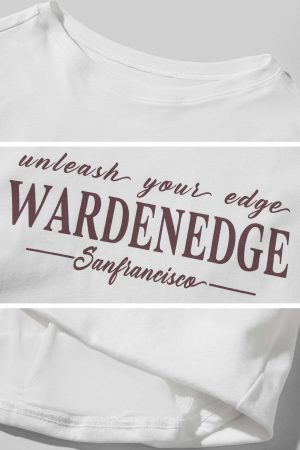 WARDEN EDGE Off-Shoulder Cropped Long Sleeve Tee with Asymmetric Hem