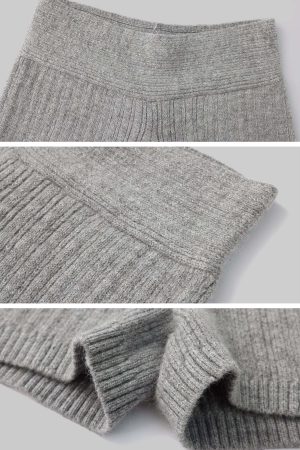 WARDEN EDGE Off-Shoulder Knit Sweater and Shorts Set