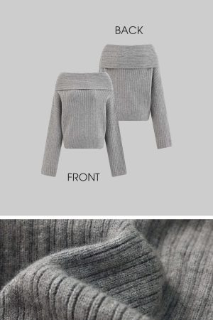 WARDEN EDGE Off-Shoulder Knit Sweater and Shorts Set