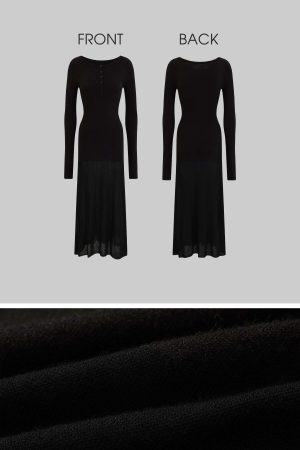 WARDEN EDGE Off-Shoulder Knitted Midi Dress