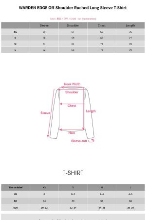 WARDEN EDGE Off-Shoulder Ruched Long Sleeve T-Shirt