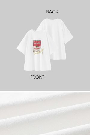 WARDEN EDGE Oversized Graphic T-Shirt with Soup Can Print