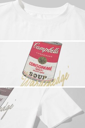 WARDEN EDGE Oversized Graphic T-Shirt with Soup Can Print