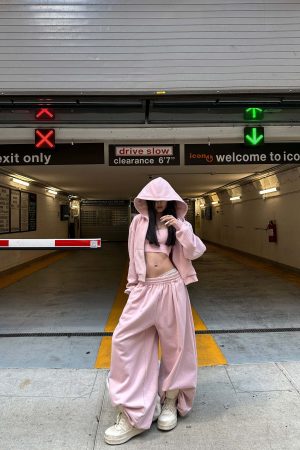 WARDEN EDGE Oversized Hoodie Vest Sweatpants Set