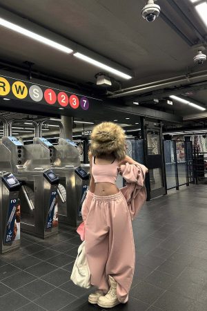 WARDEN EDGE Oversized Hoodie Vest Sweatpants Set