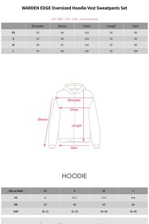WARDEN EDGE Oversized Hoodie Vest Sweatpants Set