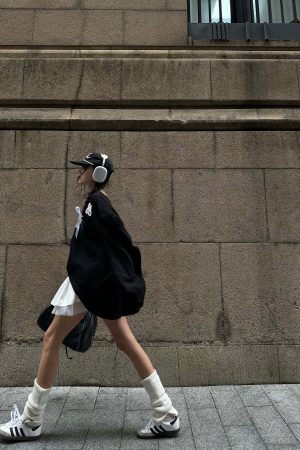 WARDEN EDGE Oversized Hoodie with Ribbon Details