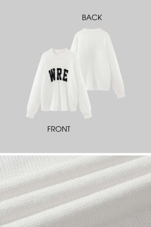WARDEN EDGE Oversized Knit Sweater with Distressed Bold WRE Logo