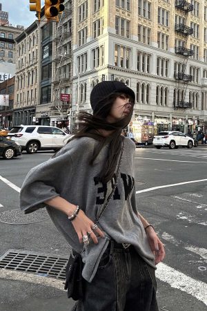 WARDEN EDGE Oversized Knit Sweater with Drop Shoulders