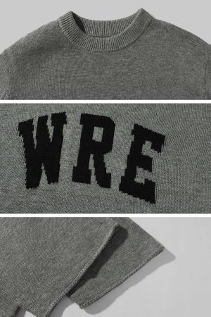 WARDEN EDGE Oversized Knit Sweater with Drop Shoulders