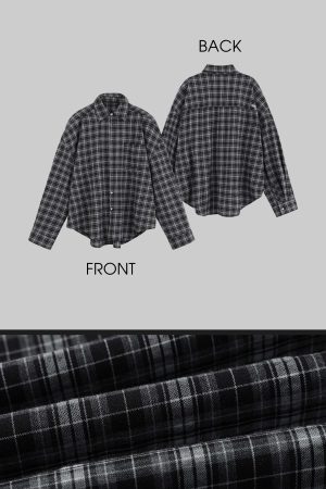 WARDEN EDGE Oversized Plaid Shirt Jacket