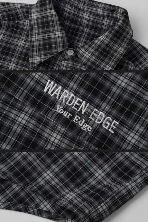 WARDEN EDGE Oversized Plaid Shirt Jacket