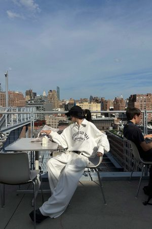 WARDEN EDGE Oversized Polo Sweatshirt with Bold Graphic Print and Streetwear Edge