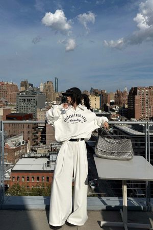 WARDEN EDGE Oversized Polo Sweatshirt with Bold Graphic Print and Streetwear Edge