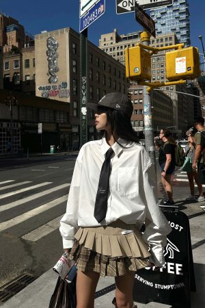 WARDEN EDGE Oversized White Shirt with Embroidery Detail