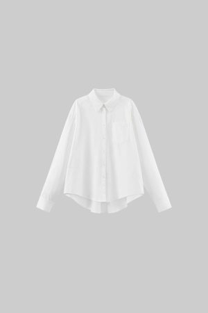 WARDEN EDGE Oversized White Shirt with Embroidery Detail