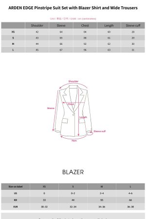 WARDEN EDGE Pinstripe Suit Set with Blazer Shirt and Wide Trousers