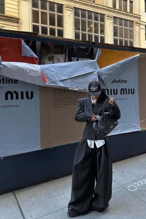 WARDEN EDGE Pinstripe Wide-Leg Trousers