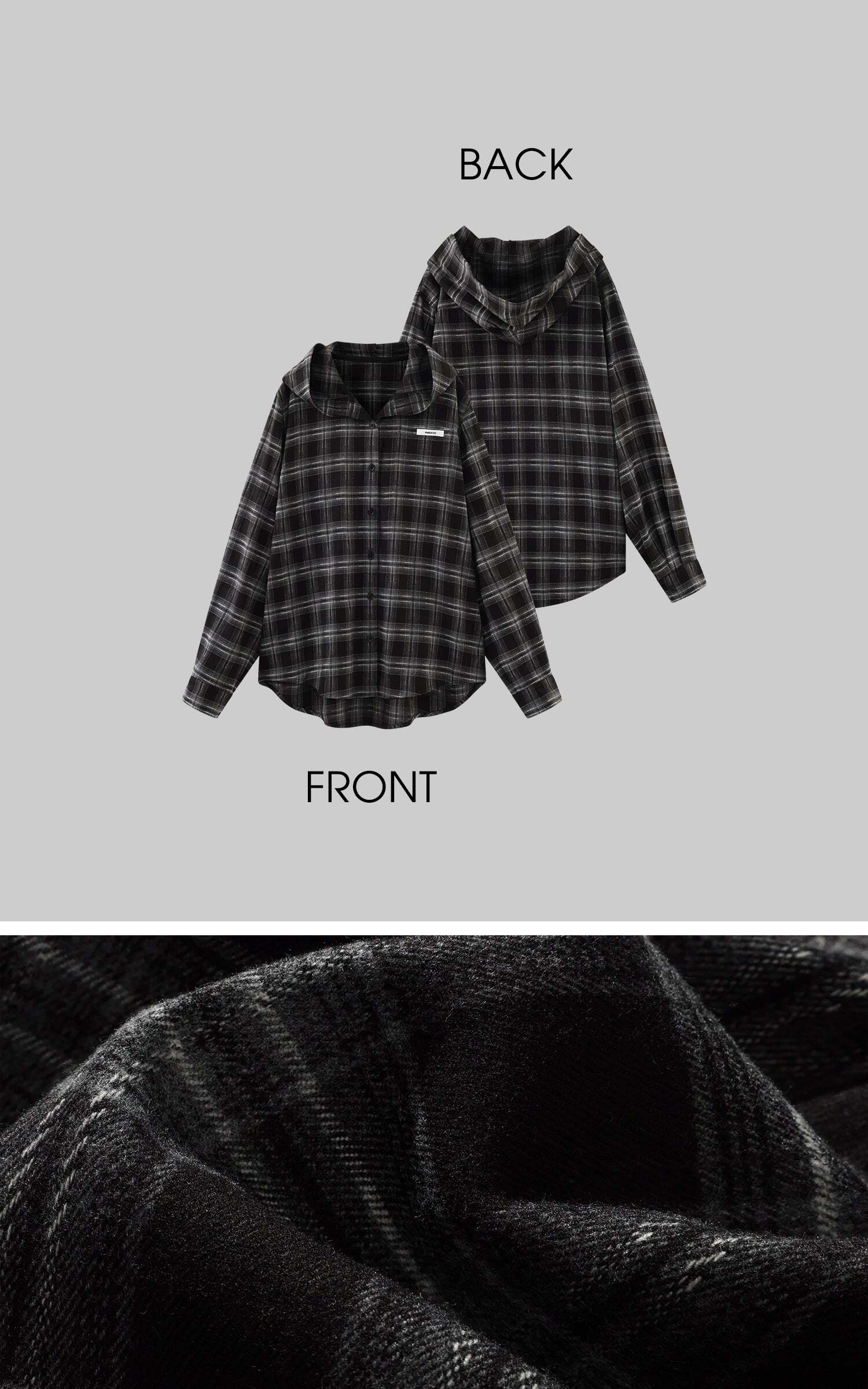 WARDEN EDGE Plaid Hooded Shirt Jacket with Matching Plaid Tube Top Set WARDEN EDGE Plaid Hooded Shirt Jacket with Matching Plaid Tube Top Set