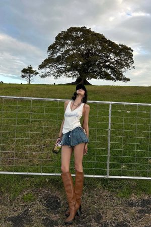 WARDEN EDGE Pleated Ultra Mini Denim Skirt