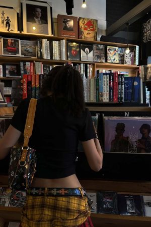 WARDEN EDGE Punk Clash Layered Mini Skirt in Yellow & Red Plaid