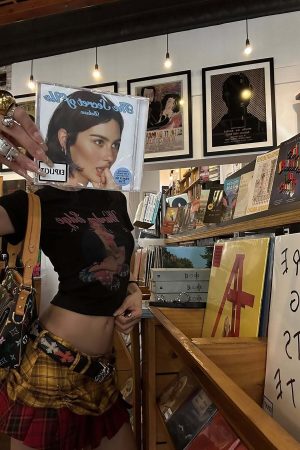 WARDEN EDGE Punk Clash Layered Mini Skirt in Yellow & Red Plaid