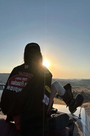 WARDEN EDGE Racing Patch Zip Jacket with Elastic Cuffs and Retro Embroidery