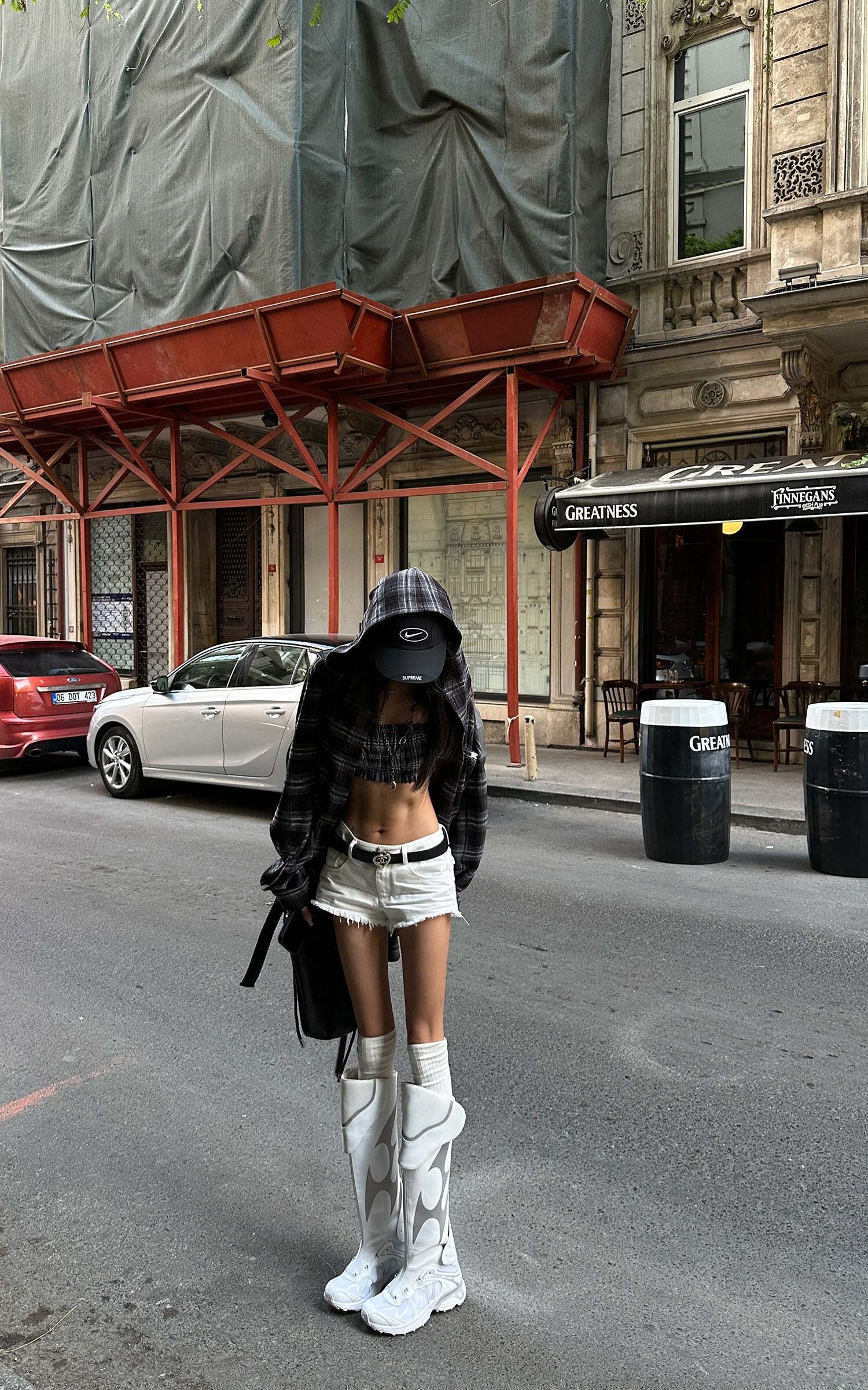 WARDEN EDGE Raw Hem Denim Shorts with Low Rise Cut and Back Flap Pockets WARDEN EDGE Raw Hem Denim Shorts with Low Rise Cut and Back Flap Pockets