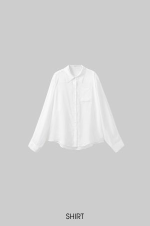 WARDEN EDGE Relaxed-Fit Sheer White Shirt with Patch Pocket