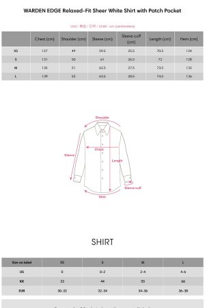 WARDEN EDGE Relaxed-Fit Sheer White Shirt with Patch Pocket