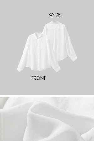 WARDEN EDGE Relaxed-Fit Sheer White Shirt with Patch Pocket
