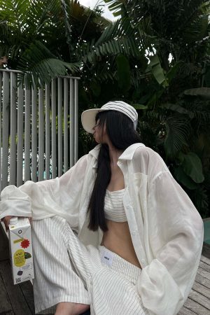 WARDEN EDGE Relaxed-Fit Sheer White Shirt with Patch Pocket