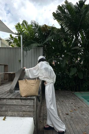 WARDEN EDGE Relaxed-Fit Sheer White Shirt with Patch Pocket