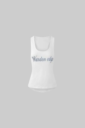 WARDEN EDGE Ribbed Cotton Slim Racer Tank Top
