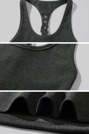 WARDEN EDGE Sculpted Rib Tank Top with Harness Back Detail