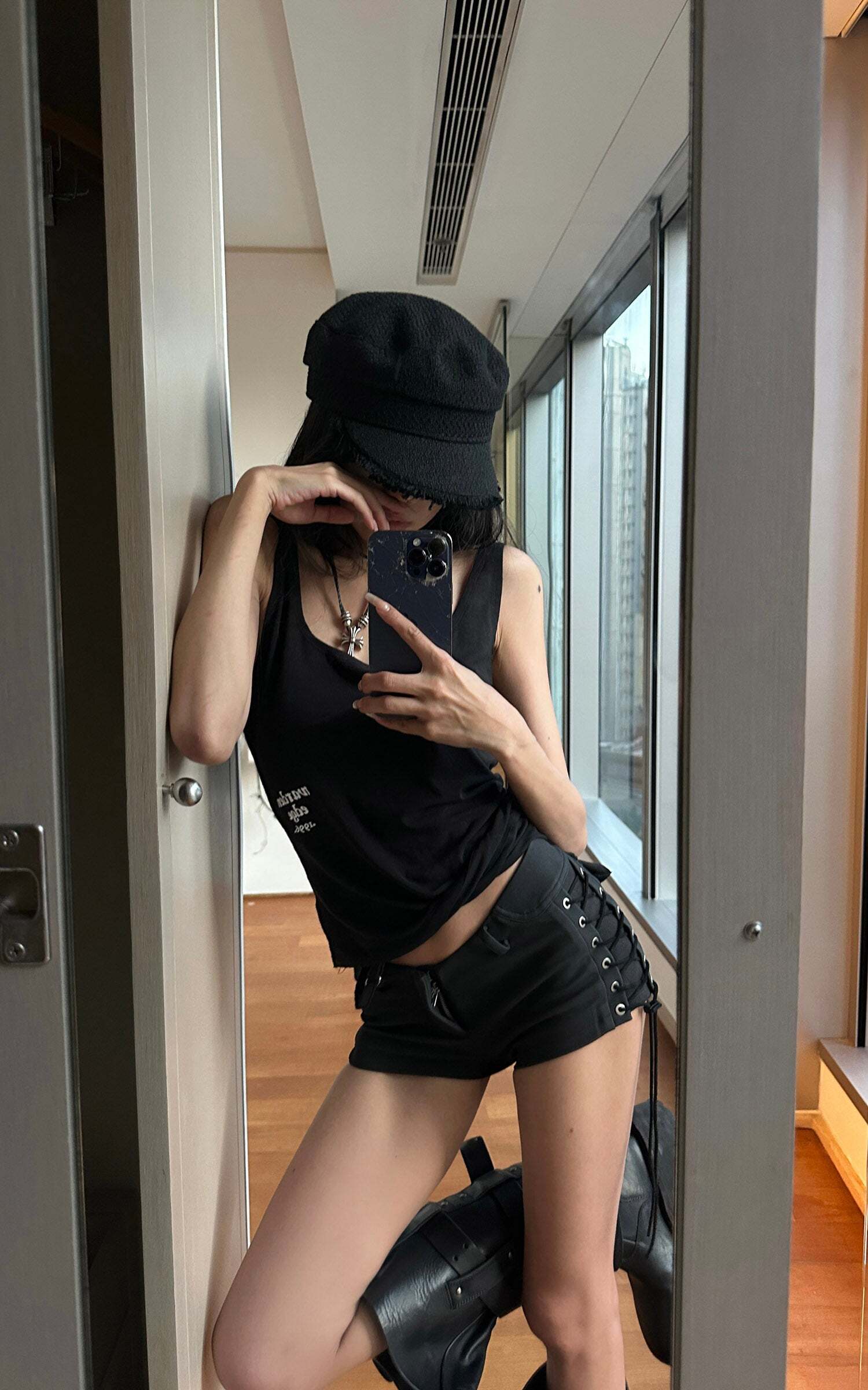 WARDEN EDGE Side Lace-Up Utility Shorts with Elongated Drawstrings and Belt Loops WARDEN EDGE Side Lace-Up Utility Shorts with Elongated Drawstrings and Belt Loops