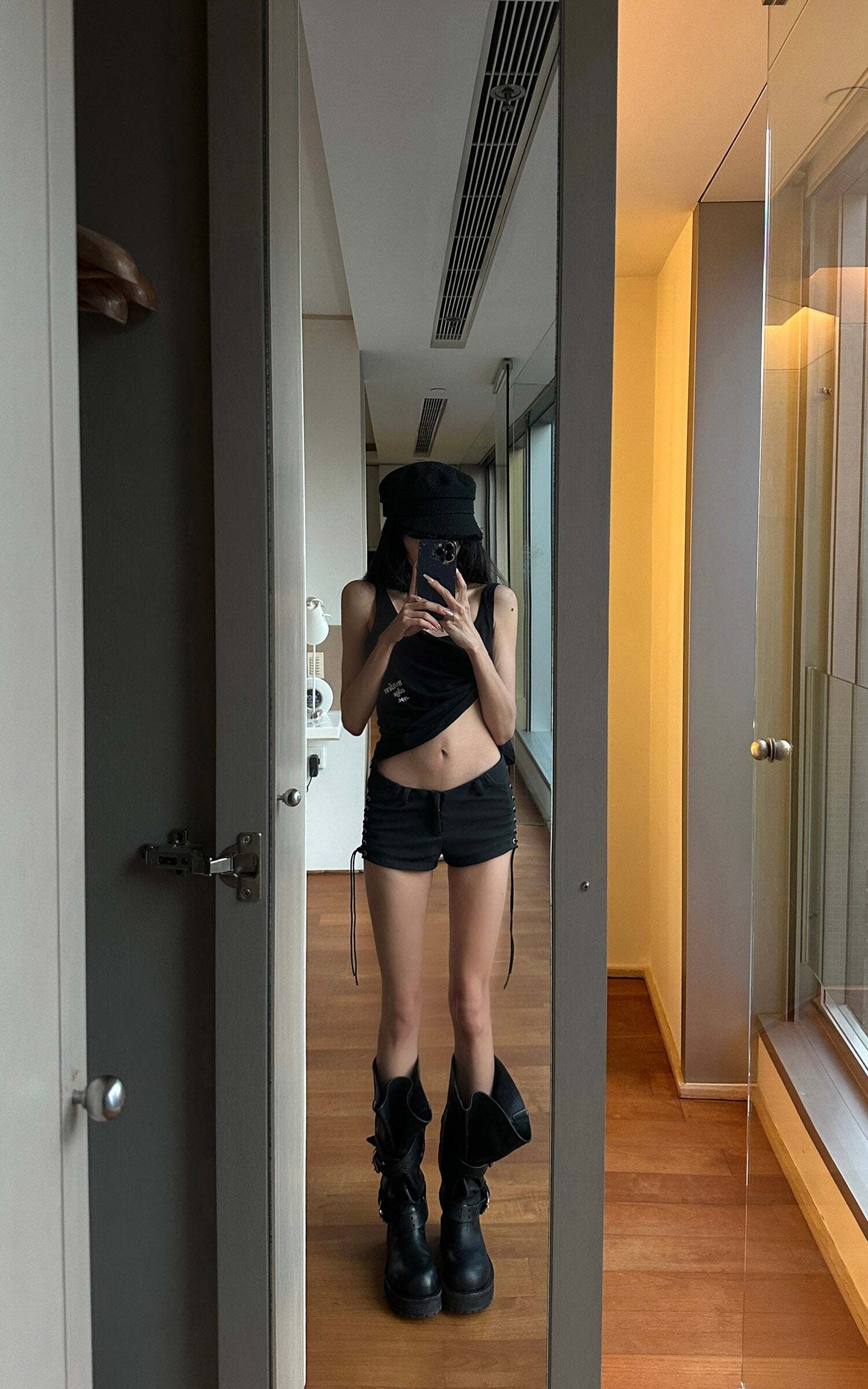 WARDEN EDGE Side Lace-Up Utility Shorts with Elongated Drawstrings and Belt Loops WARDEN EDGE Side Lace-Up Utility Shorts with Elongated Drawstrings and Belt Loops