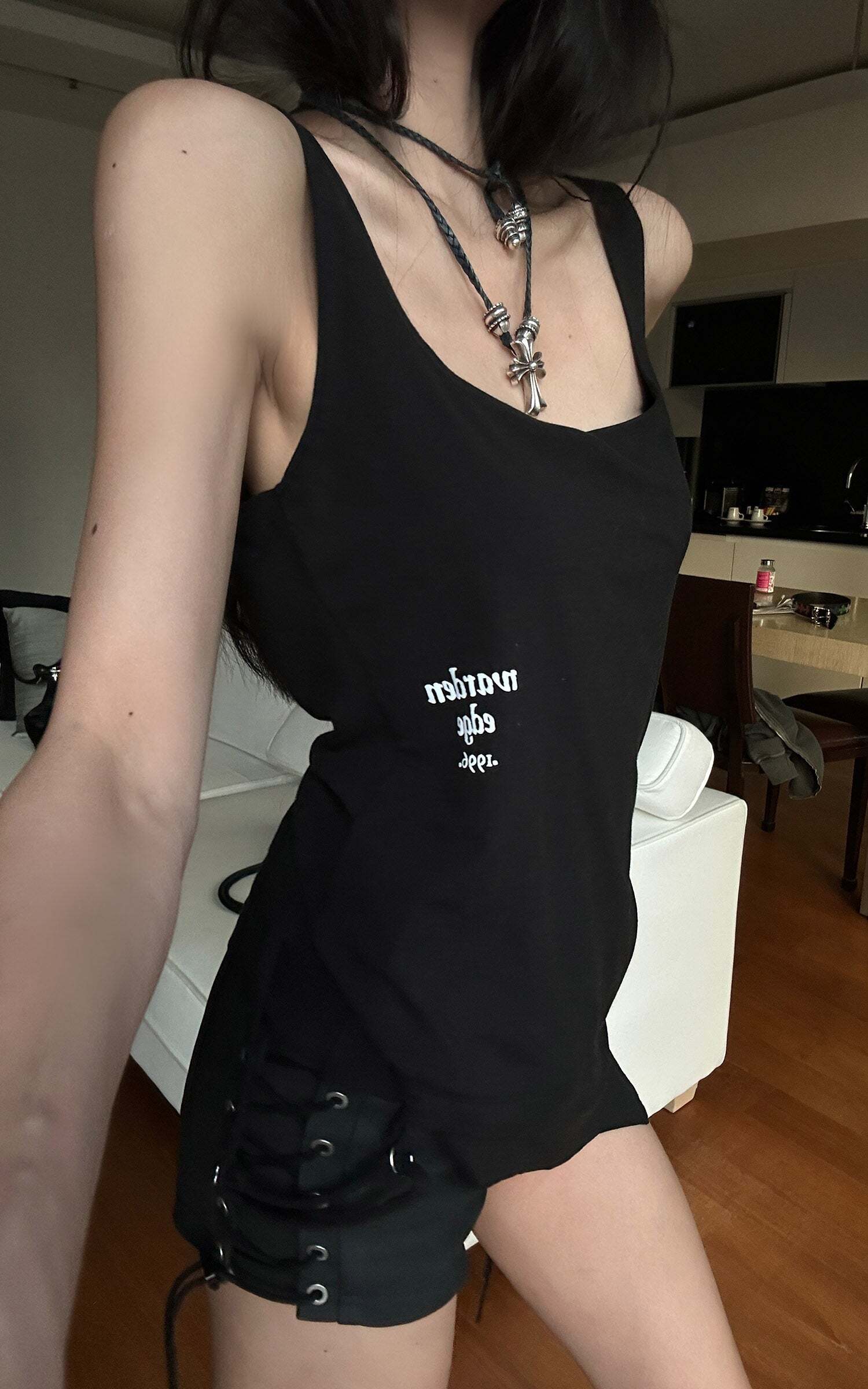 WARDEN EDGE Side Lace-Up Utility Shorts with Elongated Drawstrings and Belt Loops WARDEN EDGE Side Lace-Up Utility Shorts with Elongated Drawstrings and Belt Loops